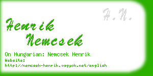 henrik nemcsek business card